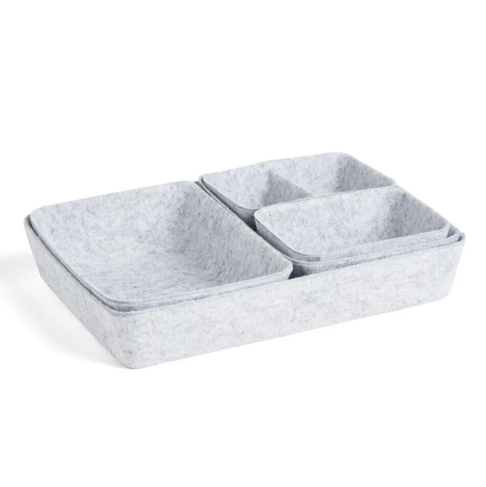 Panière de rangement en feutrine lot de 5 tailles