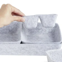 Panière de rangement en feutrine lot de 5 tailles