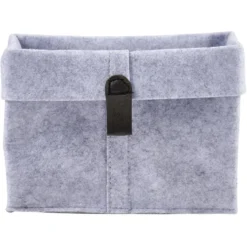 Panière de rangement feutrine gris 19x13xH18cm