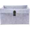 Panière de rangement feutrine gris 25x25xH18cm