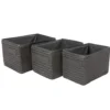 Panière de rangement grise effet tressé x3