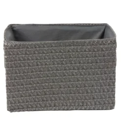 Panière de rangement grise effet tressé x3