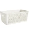 Panière de rangement 3,8L ajourée empilable plastique blanc 29x16,5xH11,5cm