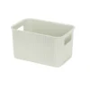 Panière de rangement 4L rectangulaire plastique blanc 25,5x17xH12,5cm