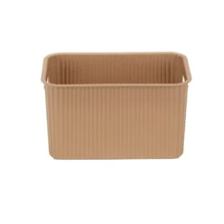 Panière de rangement 4L rectangulaire plastique marron 25,5x17xH12,5cm