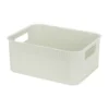 Panière de rangement 10L rectangulaire plastique blanc 35x26,5xH12,5cm