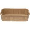 Panière de rangement 2L rectangulaire plastique marron 25,5x17xH6cm