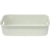 Panière de rangement 2L rectangulaire plastique blanc 25,5x17xH6cm