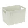Panière de rangement 14L rectangulaire plastique blanc 35x26,5xH20cm