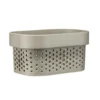 Panière de rangement plastique gris 12x6xH8cm