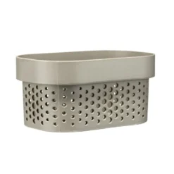 Panière de rangement plastique gris 12x6xH8cm