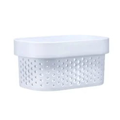 Panière de rangement plastique gris 12x6xH8cm