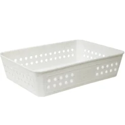 Panière de rangement plastique 27x19xH7cm (3 modèles)