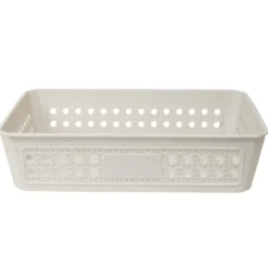 Panière de rangement plastique 27x19xH7cm (3 modèles)