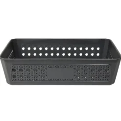 Panière de rangement plastique 27x19xH7cm (3 modèles)