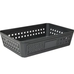 Panière de rangement plastique 27x19xH7cm (3 modèles)