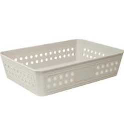 Panière de rangement plastique 27x19xH7cm (3 modèles)