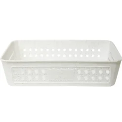 Panière de rangement plastique 27x19xH7cm (3 modèles)