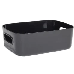 Panière de rangement plastique 20,5x14xH7,5cm (3 modèles)