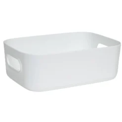 Panière de rangement plastique 20,5x14xH7,5cm (3 modèles)