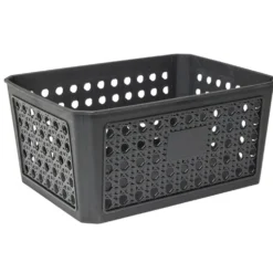 Panière de rangement plastique 21x16xH10cm (3 modèles)