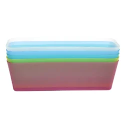 Panière de rangement plastique multicolore x5 26,5x8,5xH7,5cm