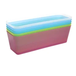 Panière de rangement plastique multicolore x5 26,5x8,5xH7,5cm