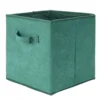 Panière de rangement pliable tissu côtelé marron 27x27xH27cm
