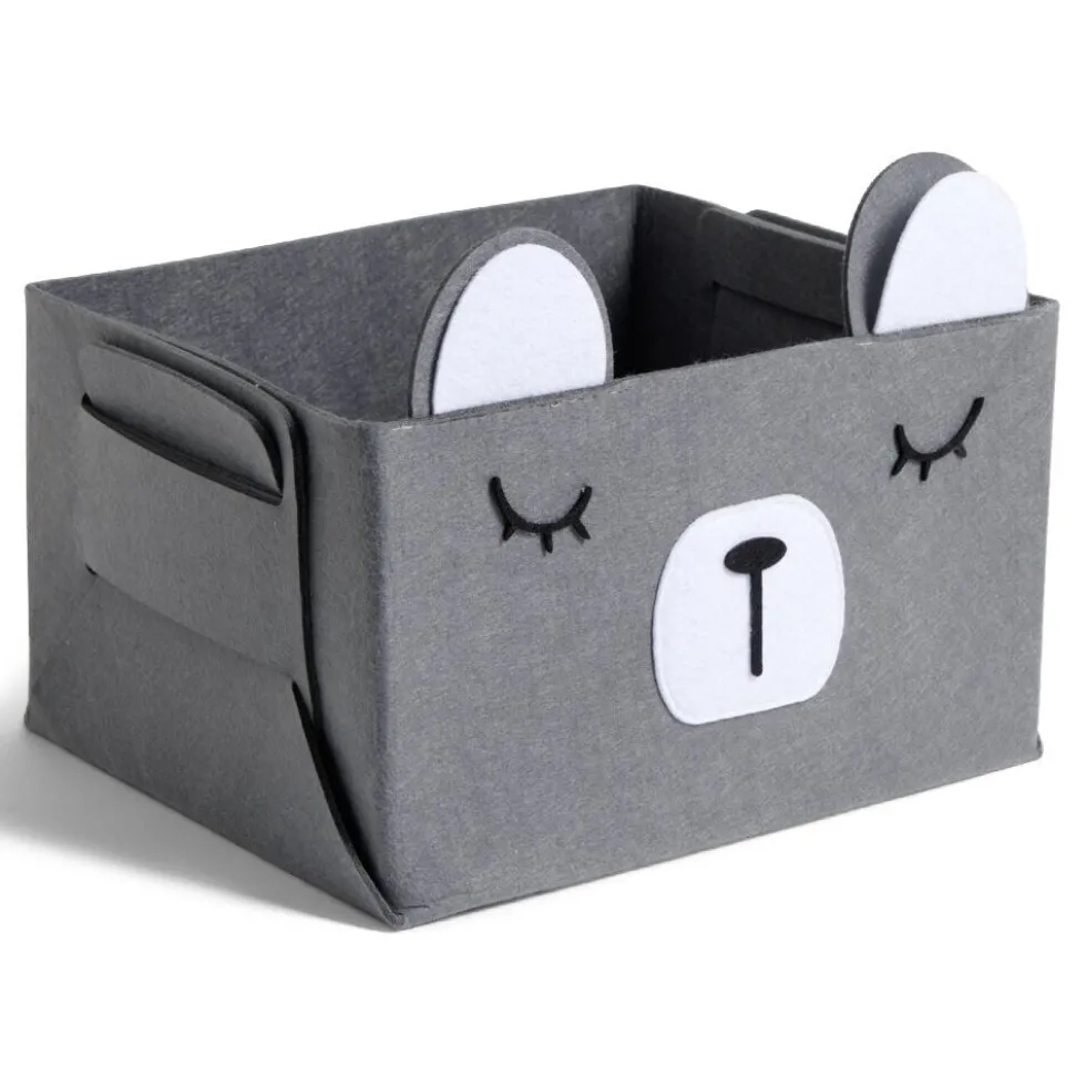 Panière de rangement pour enfant motif animal feutrine 4 modèles
