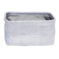 Panière de rangement rectangulaire tissé gris 22x15xH12cm