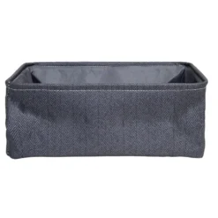 Panière de rangement rectangulaire tissé gris 35x24xH13cm