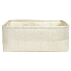 Panière de rangement rectangulaire tissé gris 35x24xH13cm