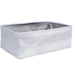 Panière de rangement rectangulaire tissé gris 35x24xH13cm