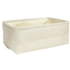Panière de rangement rectangulaire tissé gris 35x24xH13cm