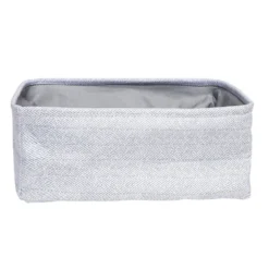 Panière de rangement rectangulaire tissé gris 35x24xH13cm