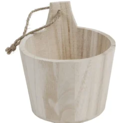 Panière de rangement ronde à poser ou à suspendre en bois