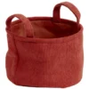 Panière de rangement ronde velours Marron - Ø22xH16 cm