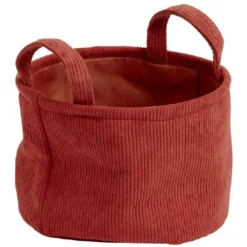 Panière de rangement ronde velours Marron - Ø22xH16 cm