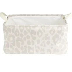 Panière de rangement souple motif animal 40x32xH20cm (2 modèles zèbre ou léopard)