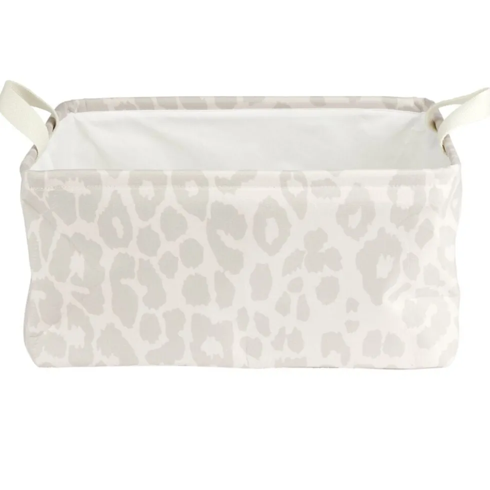 Panière de rangement souple motif animal 40x32xH20cm (2 modèles zèbre ou léopard)