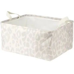 Panière de rangement souple motif animal 40x32xH20cm (2 modèles zèbre ou léopard)