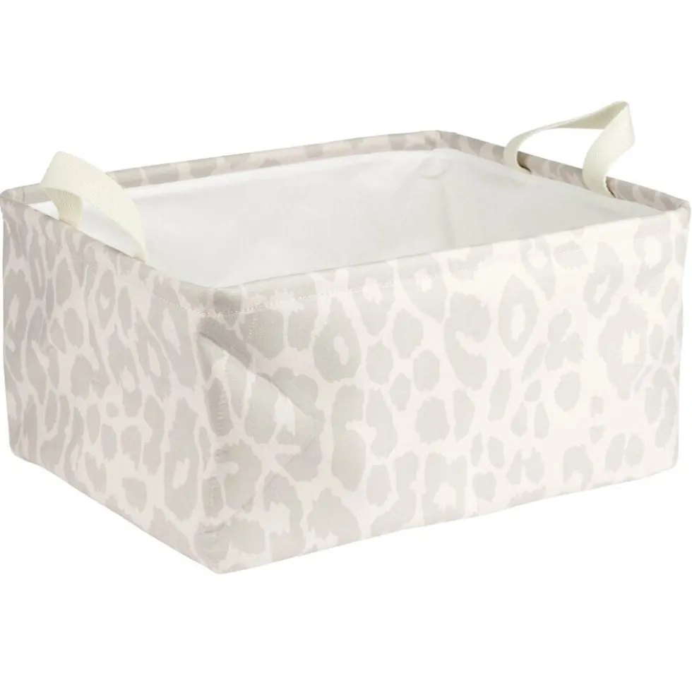 Panière de rangement souple motif animal 40x32xH20cm (2 modèles zèbre ou léopard)