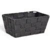 Panière de rangement tissu tressé noir 21,5x14xH10cm