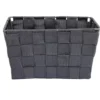 Panière de rangement tressée gris foncé Taille L - 21,5x12xH21,5cm