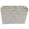 Panière de rangement tressée gris clair Taille L - 21,5x12xH21,5cm