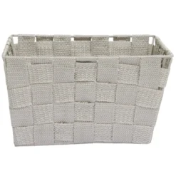Panière de rangement tressée gris clair Taille L - 21,5x12xH21,5cm