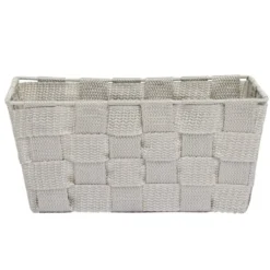 Panière de rangement tressée gris clair Taille S - 21,5x10xH14cm