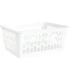Panière de rangement x2 ajourée plastique blanc 36,5x25,5xH15,5cm