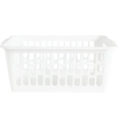 Panière de rangement x2 ajourée plastique blanc 36,5x25,5xH15,5cm