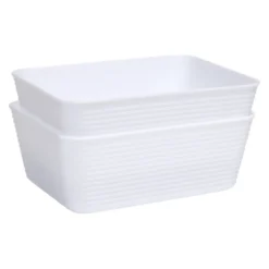 Panière de rangement x2 plastique 16,8x12,5xH6,5cm (3 modèles)